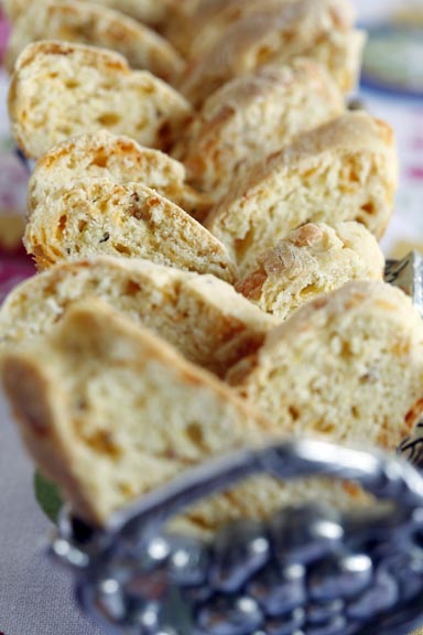 Cheddar and Mustard Seed Biscotti