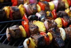 Grilled Sirloin and Peach Skewers