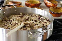 Mushroom Risotto in Roasted Acorn Squash Bowls