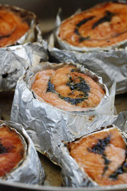 Herb-Stuffed Salmon Roulade