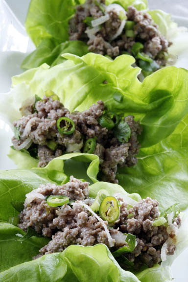Thai Ground Beef Lettuce Wraps