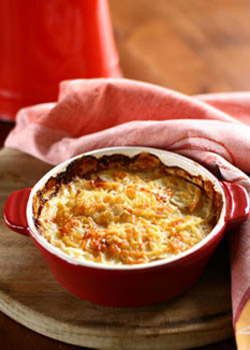 Pumpkin and Potato Gratin with Bacon and Gruyère Cheese