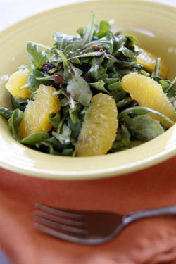 Mixed Greens with Orange, Olive and Fig Dressing