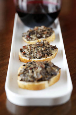 Mushroom and Blue Cheese Crostini