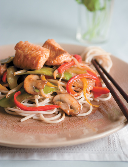 Spicy Asian Catfish with Stir-Fried Vegetables