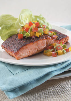 Dry Rub Barbecue Salmon with Relish