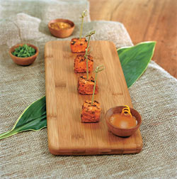 Image of Grilled Salmon Skewers With Orange Miso Dipping Sauce, Viking