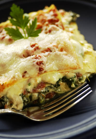 Creamy Chicken and Spinach Lasagna