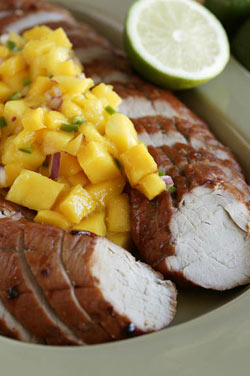 Orange-Soy Pork Tenderloin with Mango Salsa