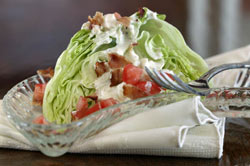 Iceberg Wedge Salad with Blue-Ranch Dressing 