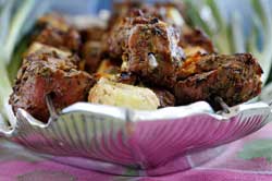 Image of Jerk Pork And Pineapple Kabobs, Viking