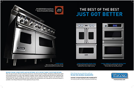 Retail Ad in BMW Magazine Features Viking Professional French-Door Double Oven, TurboChef Double Oven, and 7 Series Freestanding Range