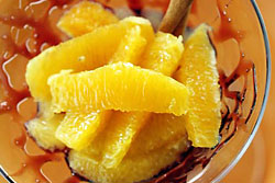 Oranges with Spiced Wine Syrup