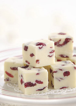 White Chocolate Cherry Fudge